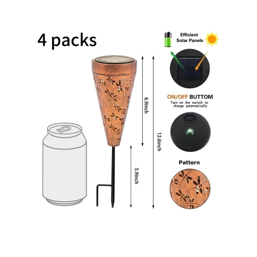 4 Pack Dragonfly Solar Lanterns Outdoor Waterproof - Picture 3 of 6